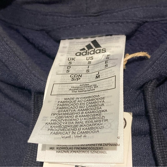 Adidas Dark Blue Hoodie with White Accents - Picture 4 of 7
